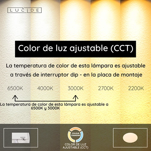 Lucide OLSON - Lámpara de techo Baño - Ø 45 cm - LED - CCT - 1x45W 3000K/6500K - IP44 - Ópalo - USP